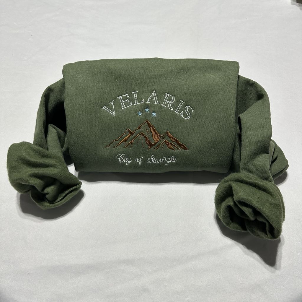Velaris embroidered sweatshirt; City of Starlight embroidered crewneck, Acotar shirt; Christmas/holiday trendy gift