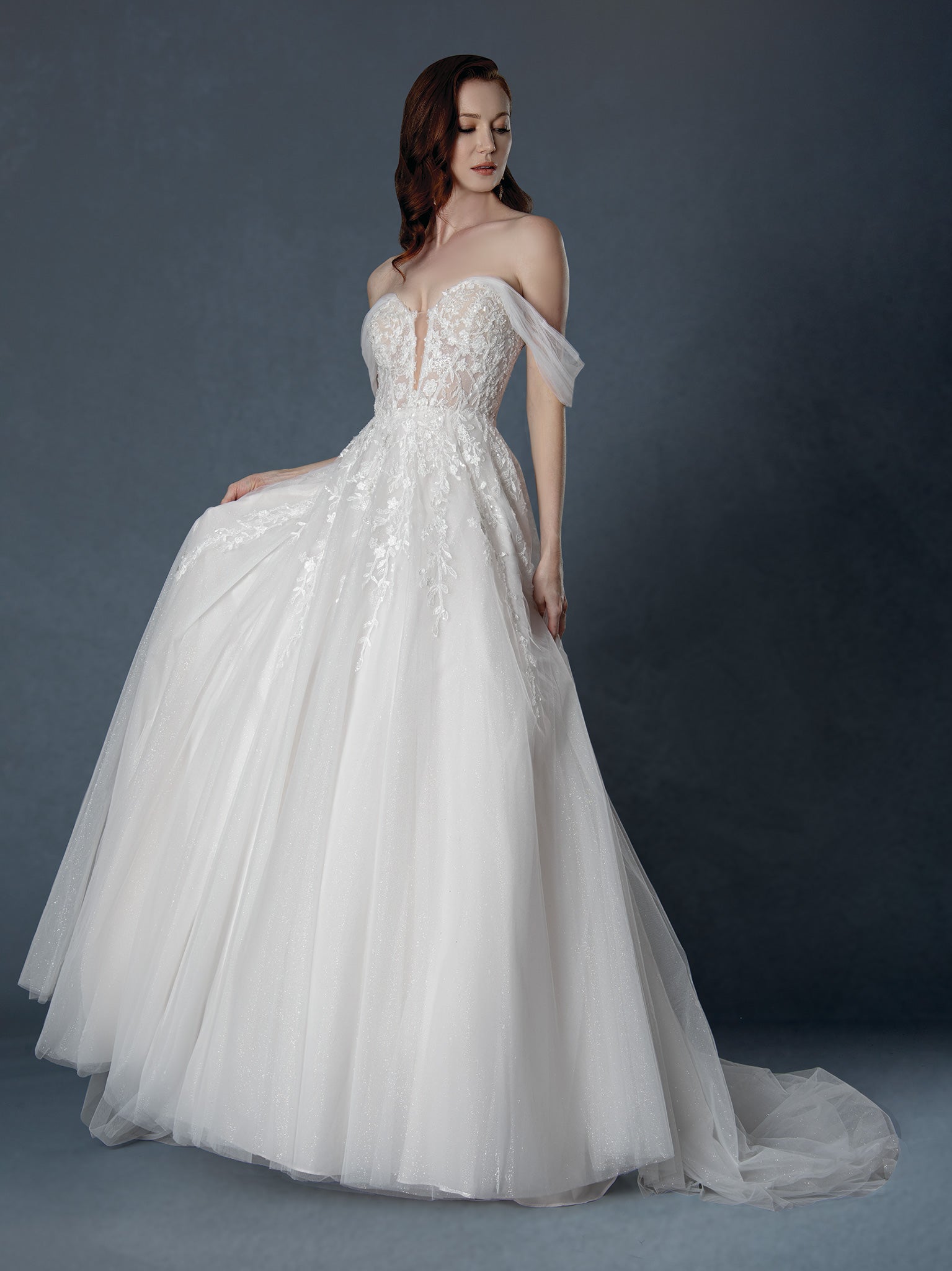 Beaded Illusion Back Evening Gown