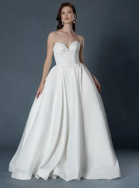 Luxury Fit & Flare Wedding Gown • Beaded Bodice • Modern Elegant Bridal Look