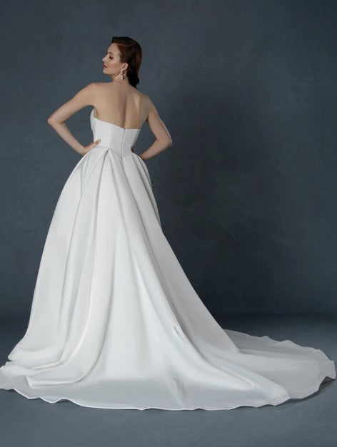 Luxury Fit & Flare Wedding Gown • Beaded Bodice • Modern Elegant Bridal Look