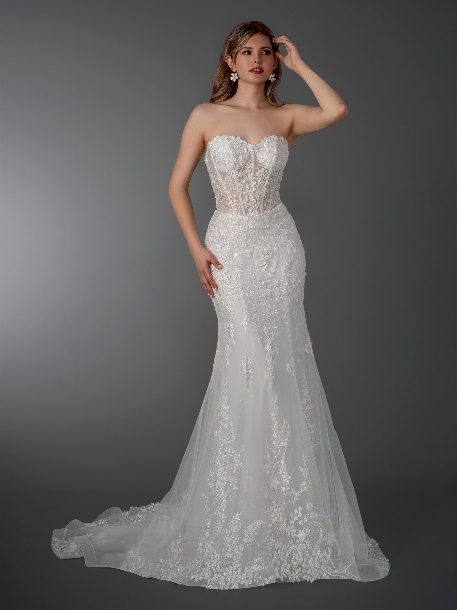 Lustrous Satin A-Line Gown with Slit