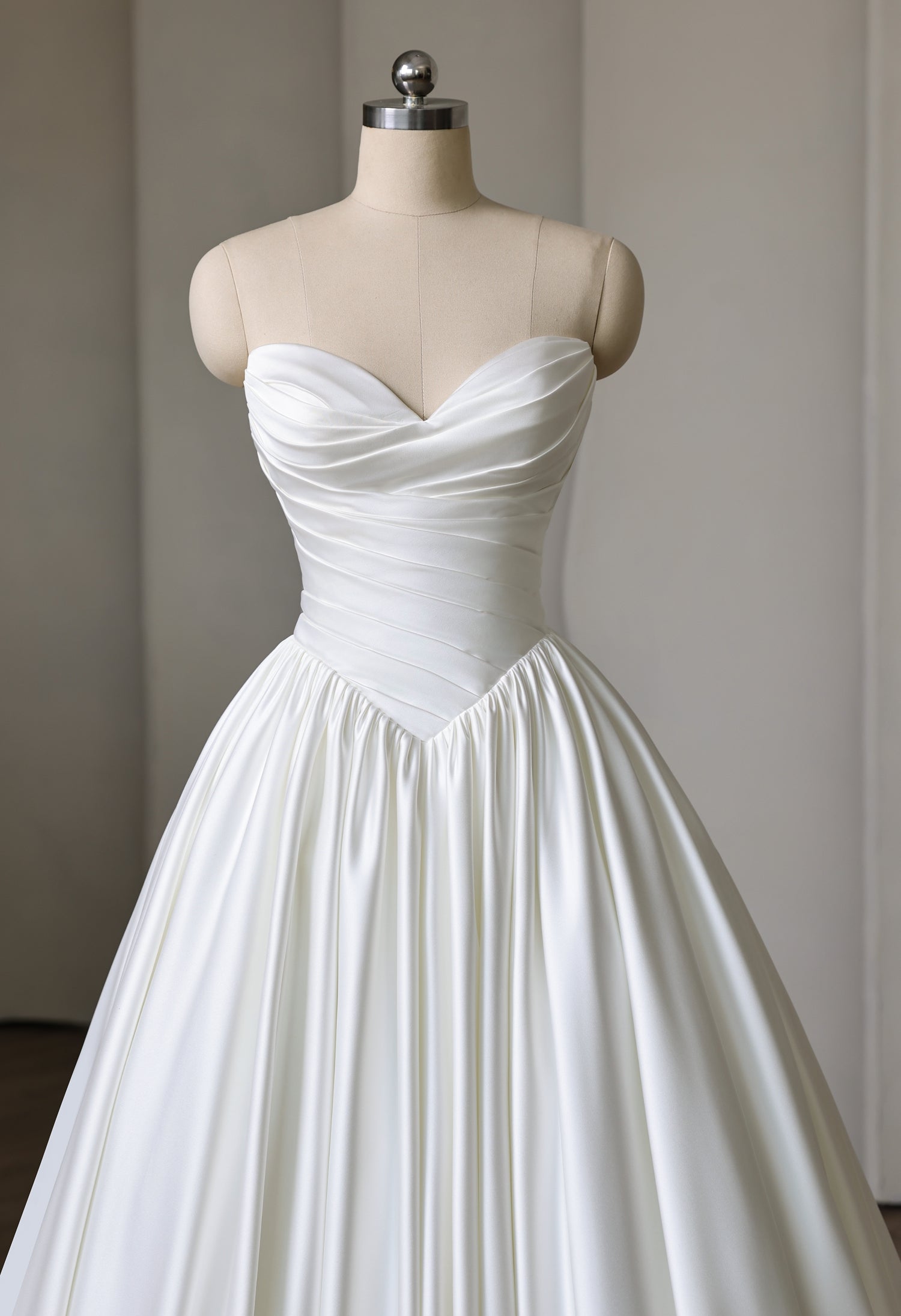 Satin Sweetheart Ballgown Bleated Bodice
