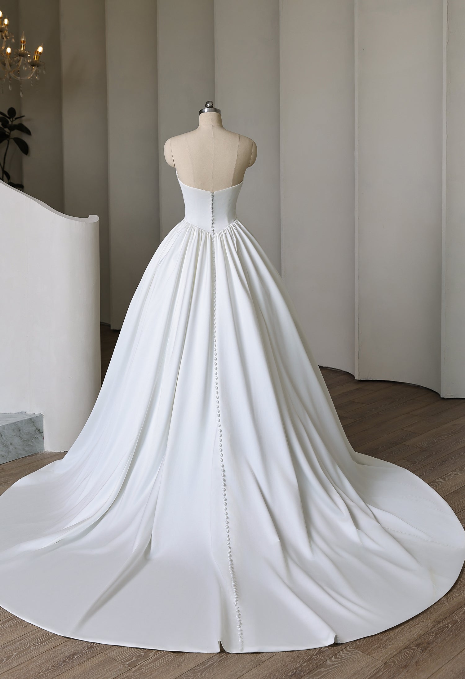 Satin Sweetheart Ballgown Bleated Bodice