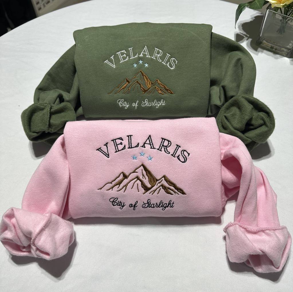 Velaris embroidered sweatshirt; City of Starlight embroidered crewneck, Acotar shirt; Christmas/holiday trendy gift