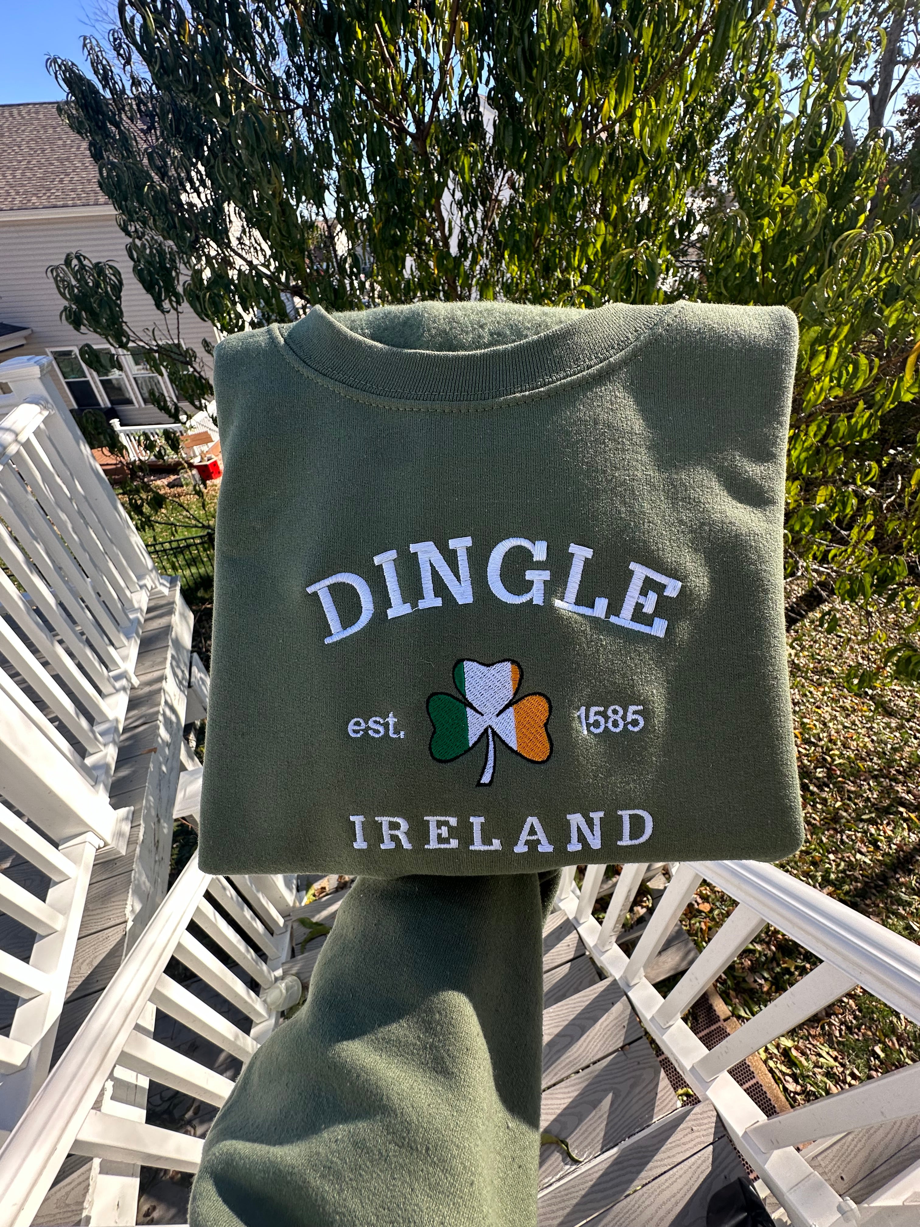 Dingle Ireland embroidered sweatshirt; Dingle embroidered crewneck; gift for mom, St Patrick day gift for him/her