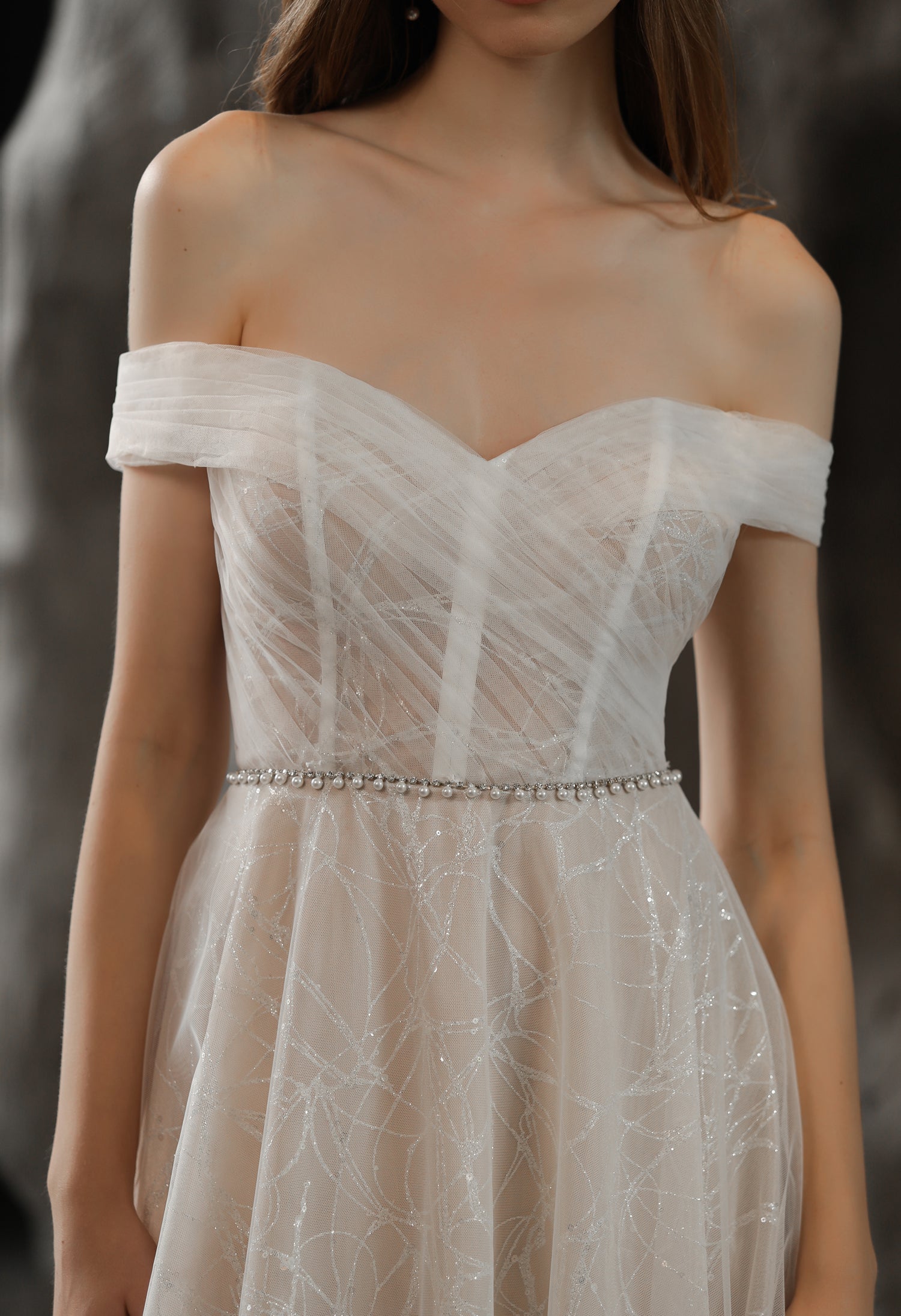 Off The Shoulder Sweetheart A-line Wedding Dress