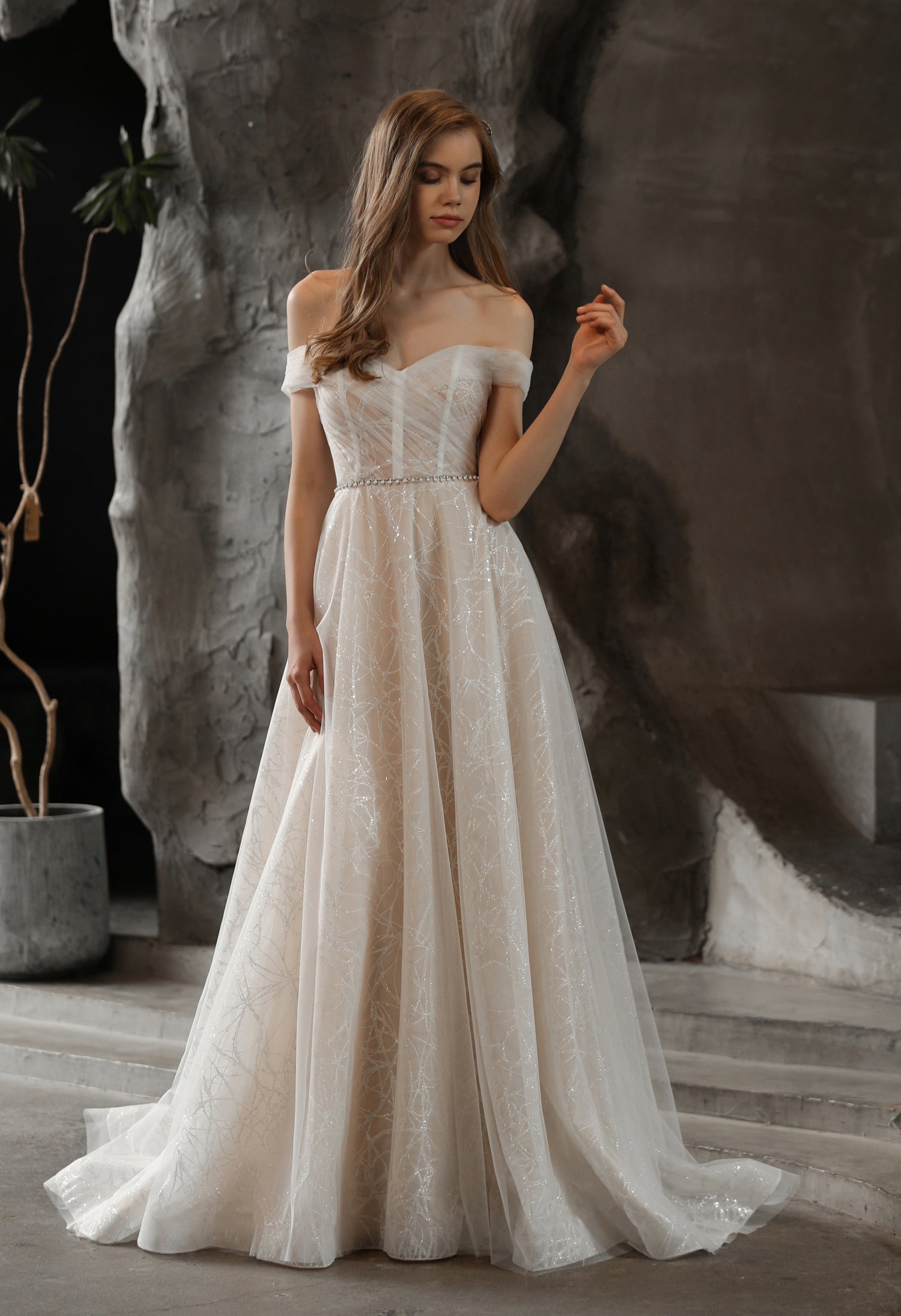 Off The Shoulder Sweetheart A-line Wedding Dress