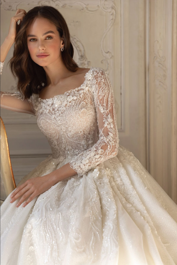 Crosetta 3273 Beaded Wedding Dress, Luxury-Romantic Wedding Dress