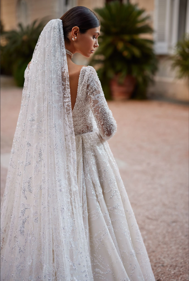 Riantra 3310 Luxury Wedding Dress – Strapless Satin Ball Gown with Corset Bodice & Train