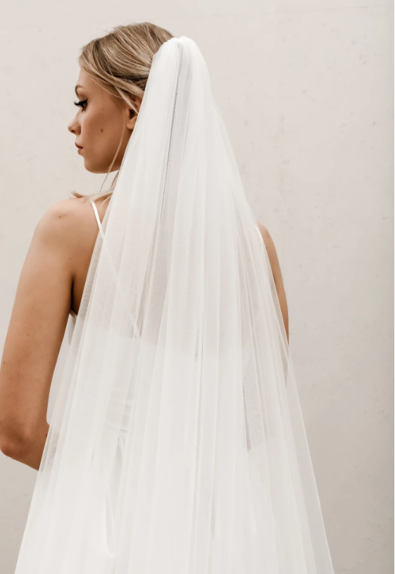Cathedral Length Floral Wedding Veil – Off White | Style V004 by Heirloom Bridal