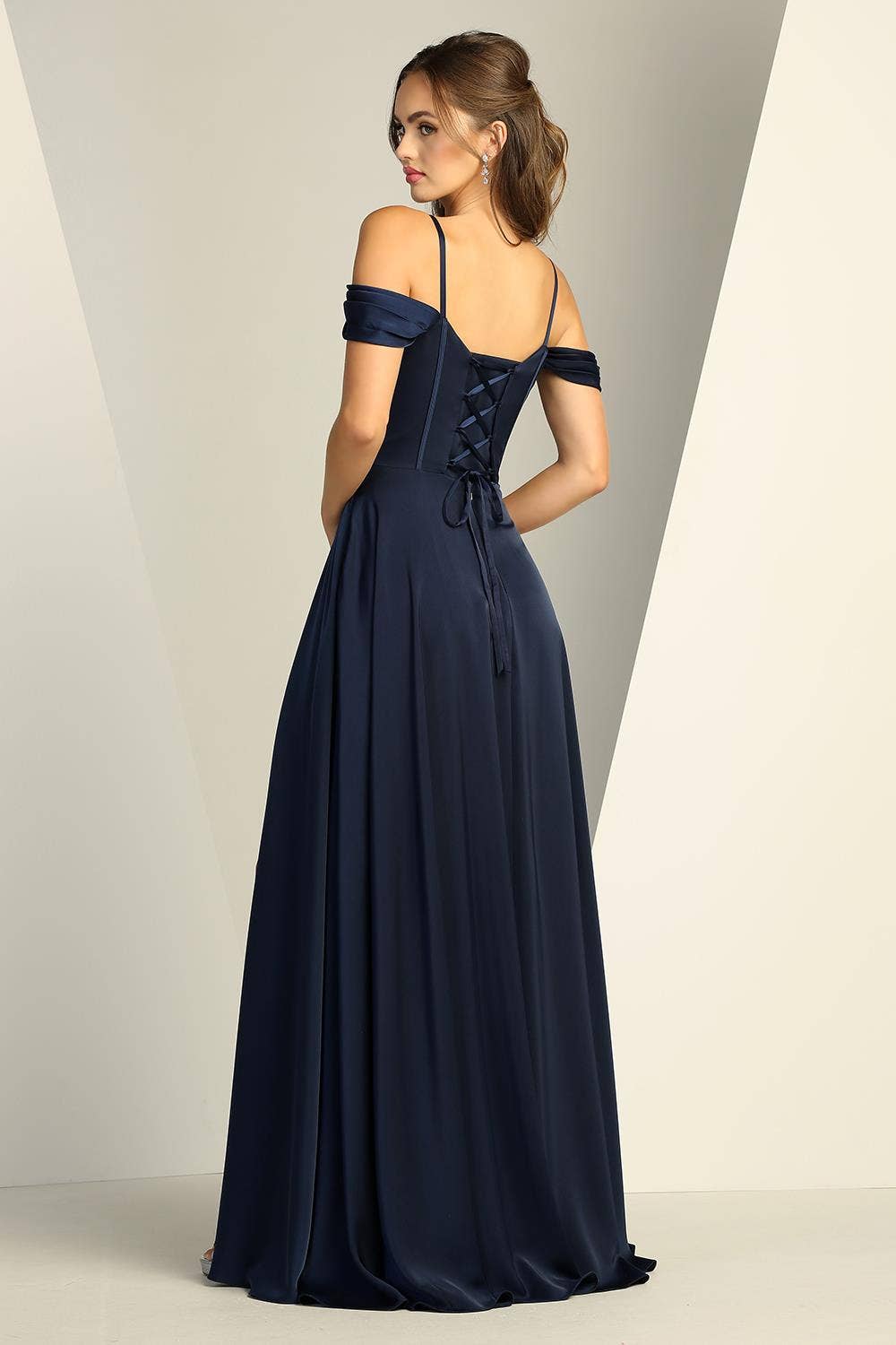 A line Satin Gown, Bridesmaid, Prom evening dress