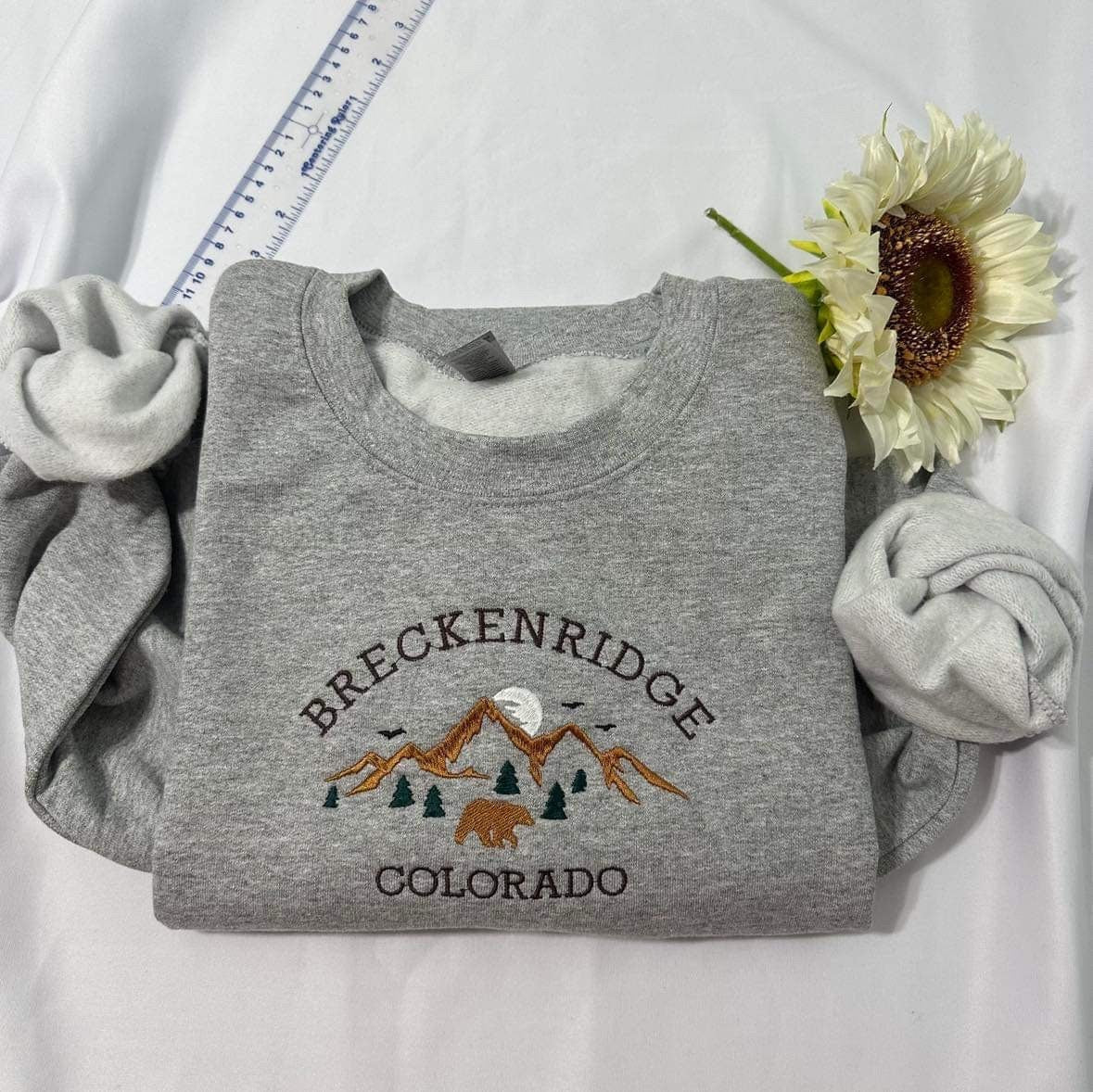 Breckenridge Colorado embroidered sweatshirt; Aesthetic Colorado embroidered crewneck, Christmas/holiday gift for her or him