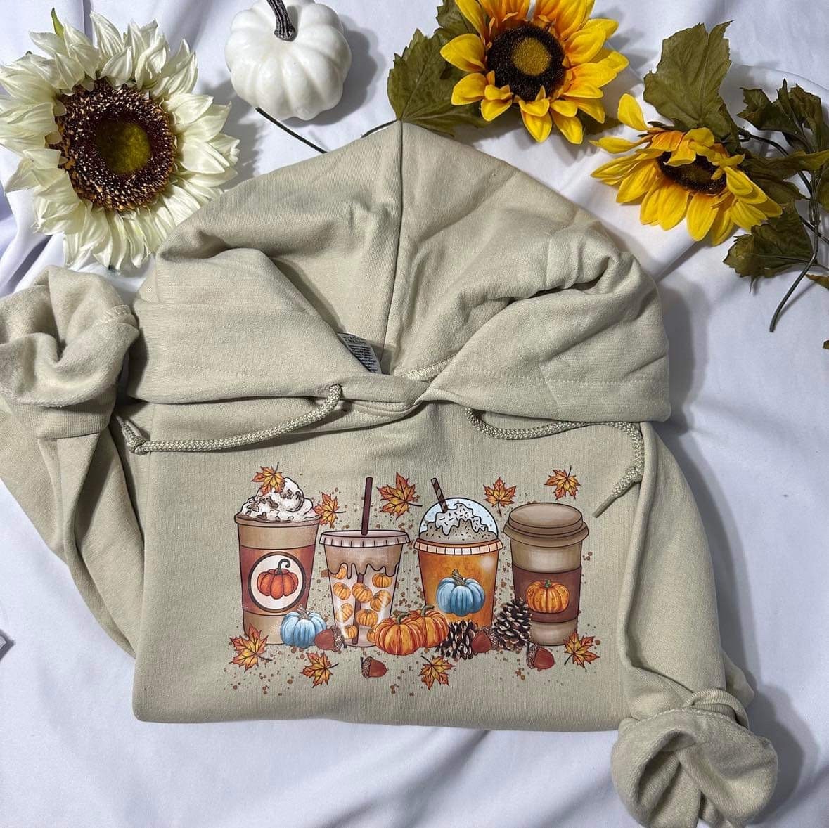 Fall Coffee Graphic Print Hoodie: Thanksgiving Christmas Sweater