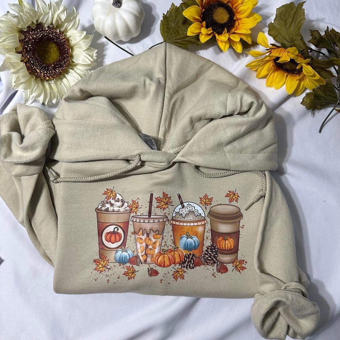 Fall Coffee Graphic Print Hoodie: Thanksgiving Christmas Sweater