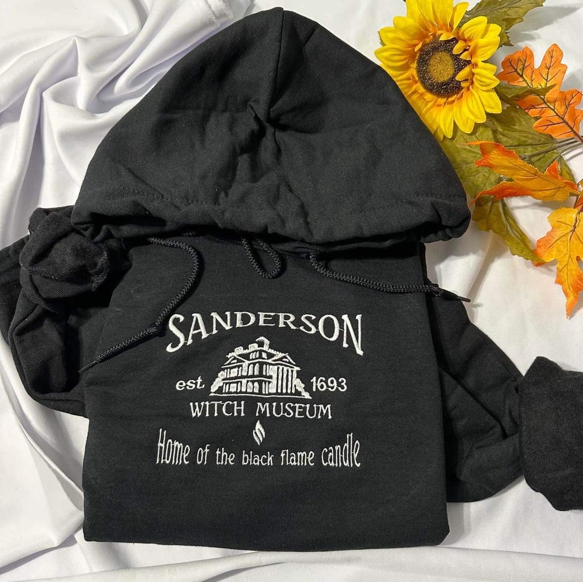 Sanderson witch museum Halloween embroidered hoodie;  halloween embroidered hoodie, Spooky Season gifts