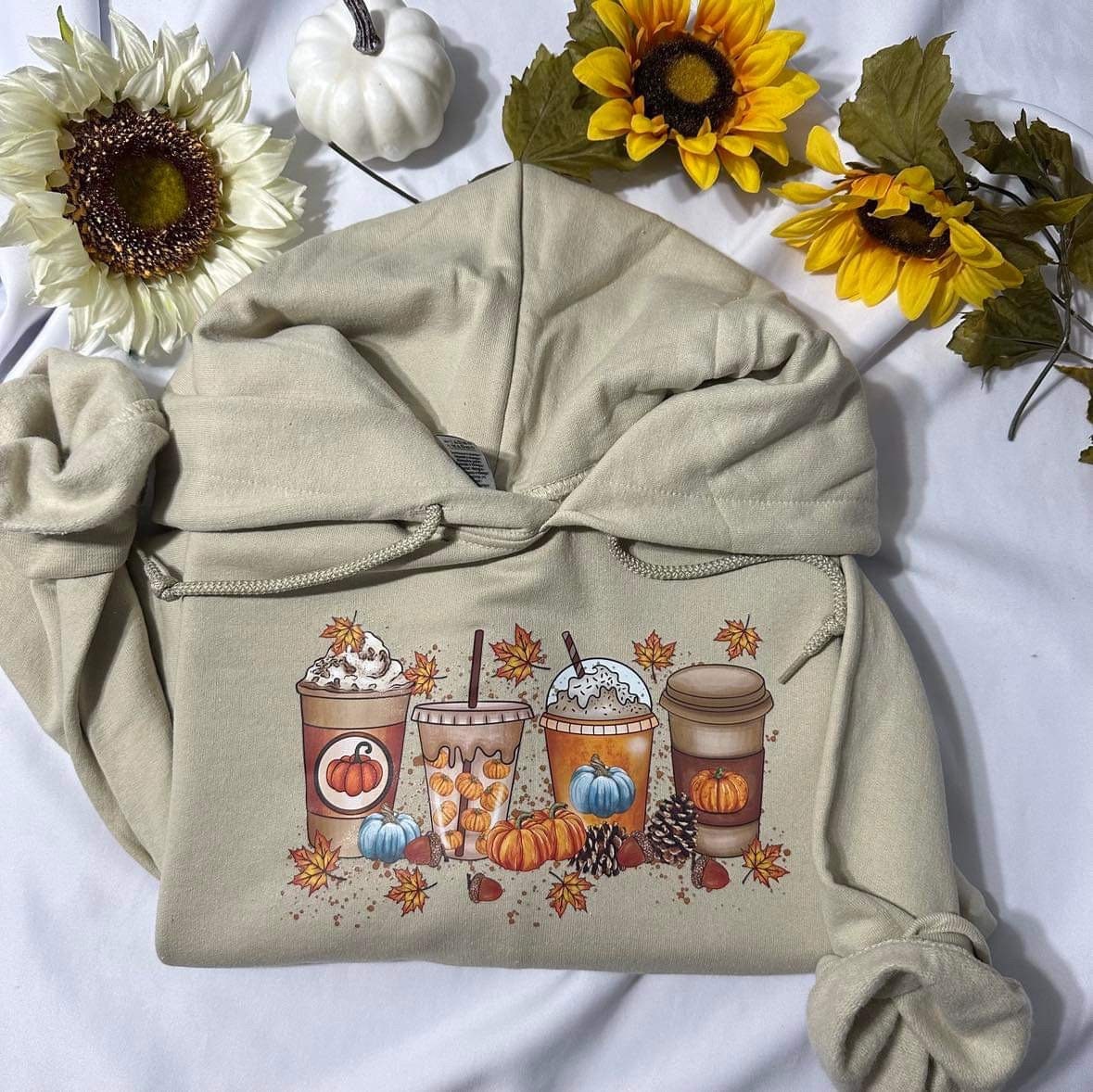 Fall Coffee Graphic Print Hoodie: Thanksgiving Christmas Sweater
