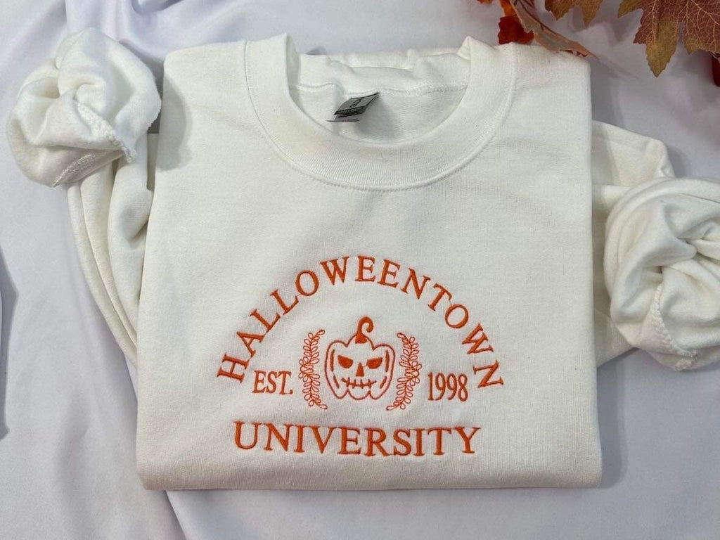 Embroidered Halloweentown University Sweatshirt: Spooky Season Comfort