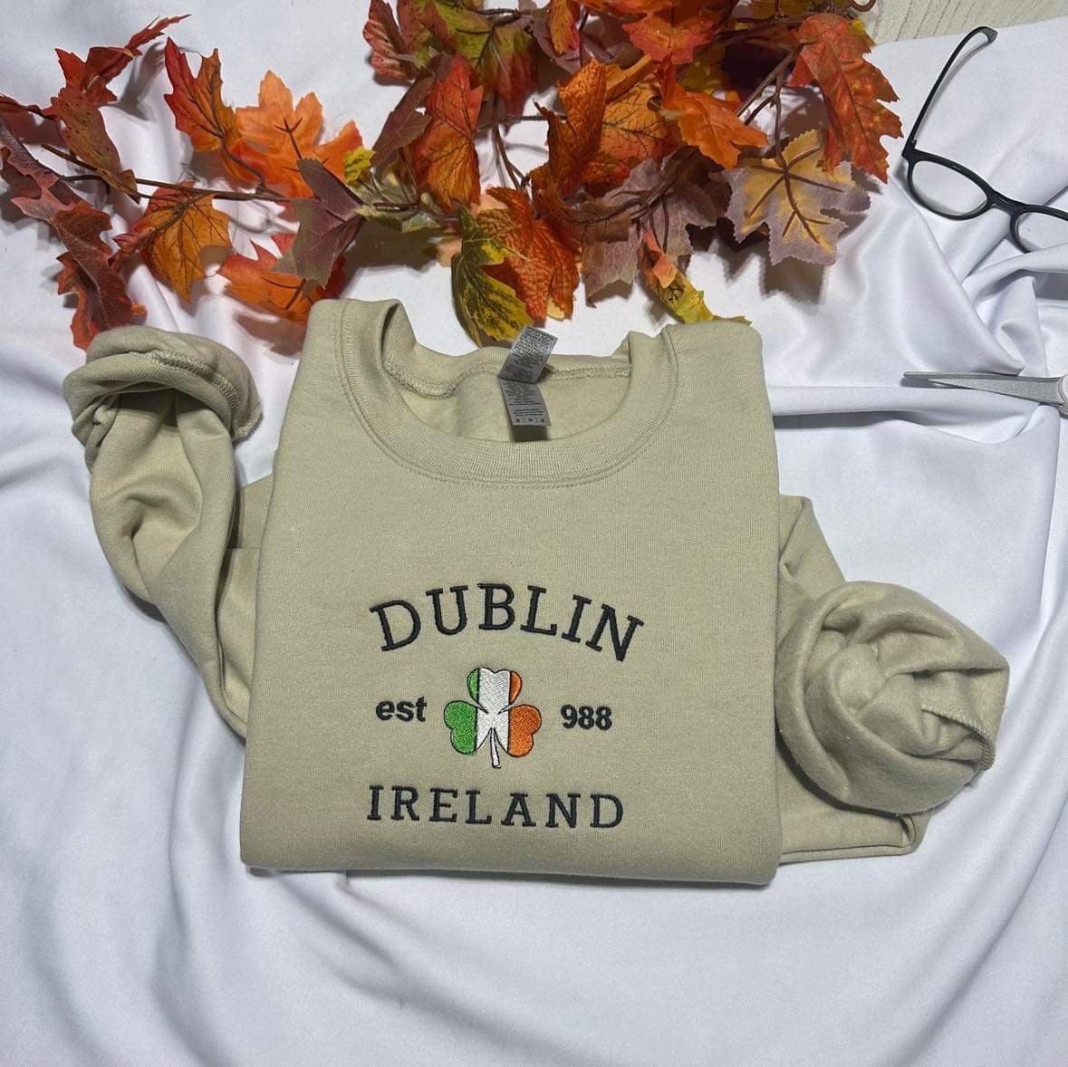 Dublin Ireland embroidered sweatshirt; Dublin embroidered crewneck gift for her/him; gift for mom