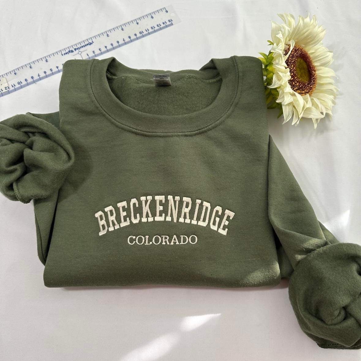 Embroidered Breckenridge Colorado Sweatshirt: Rockies Gift