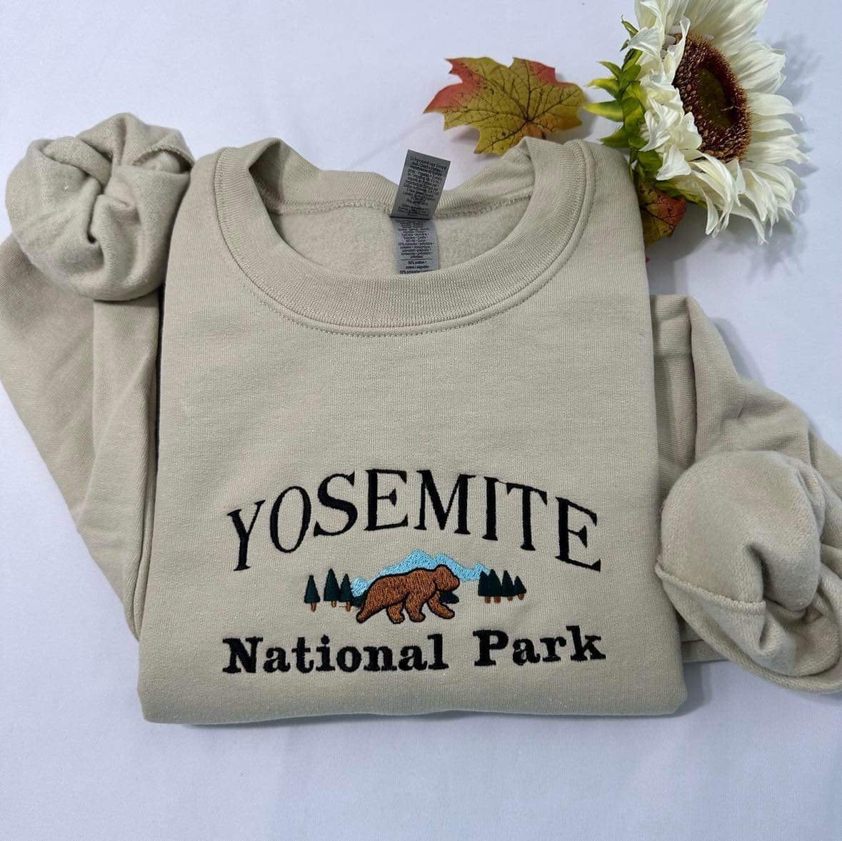 Yosemite National Park Embroidered Sweatshirt: Sierra Nevada Crewneck