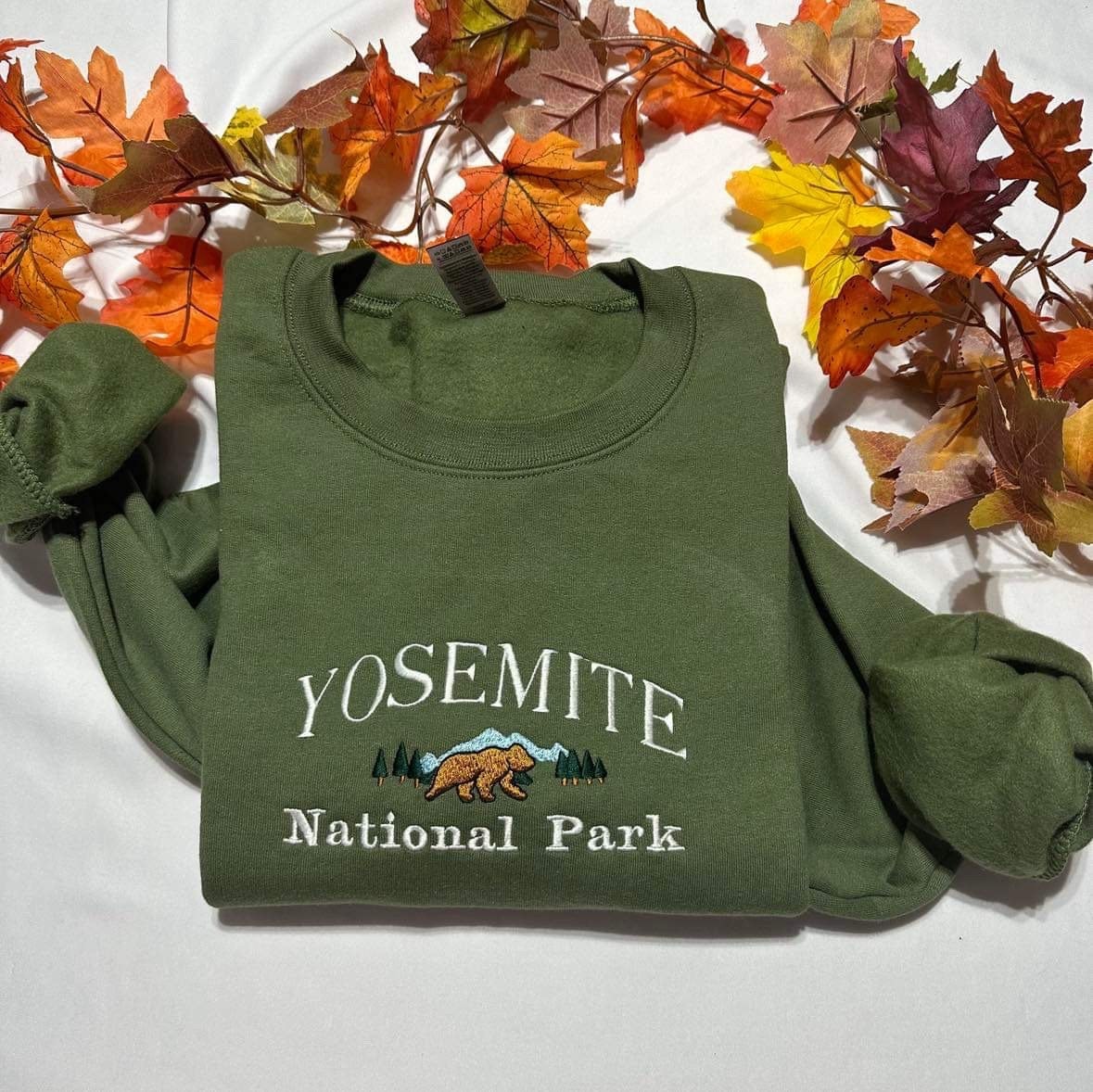Yosemite National Park Embroidered Sweatshirt: Sierra Nevada Crewneck