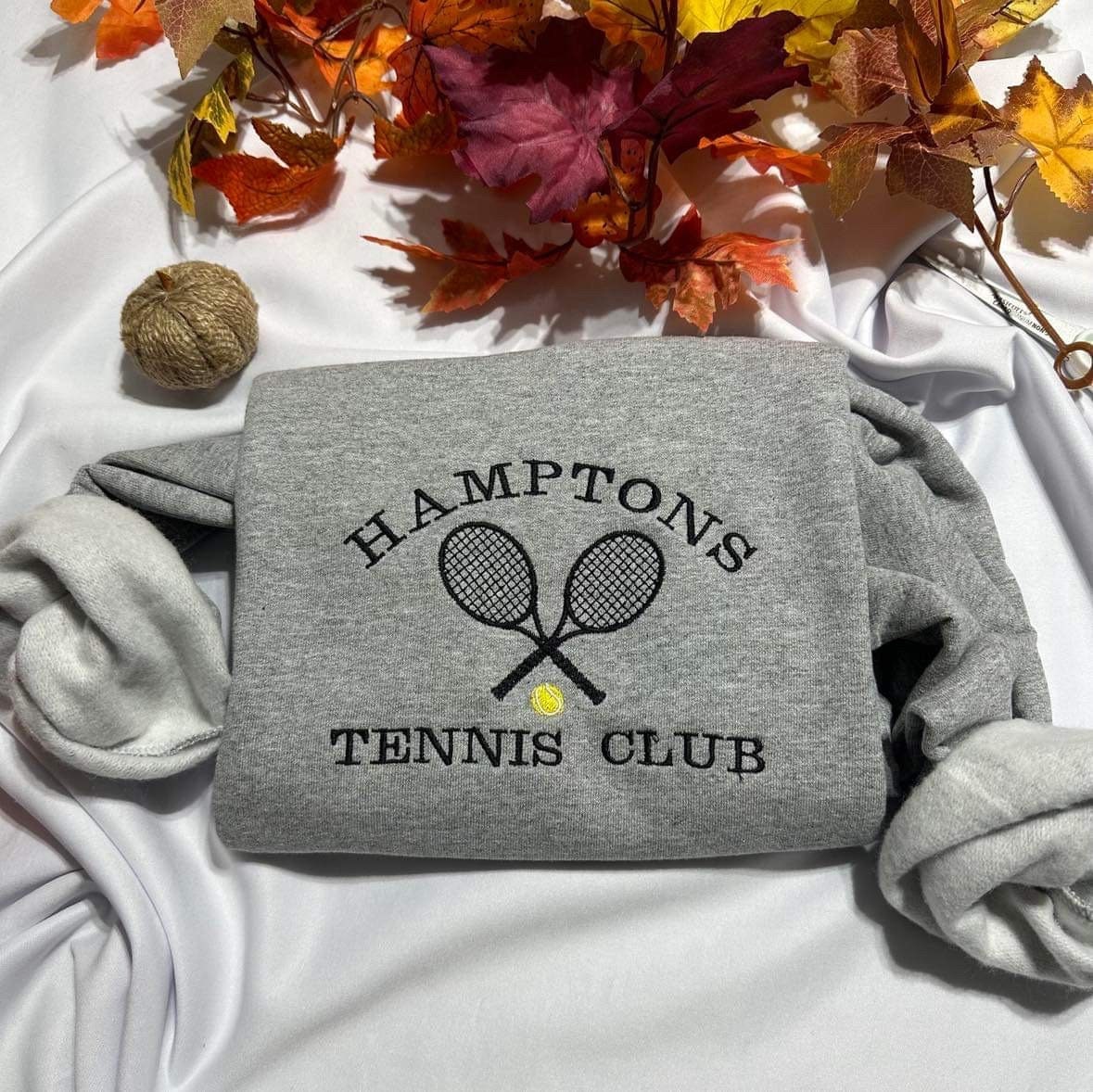 Hampton Tennis Club embroidered sweatshirt; Hampton Club embroidered crewneck, Christmas gift for her/him