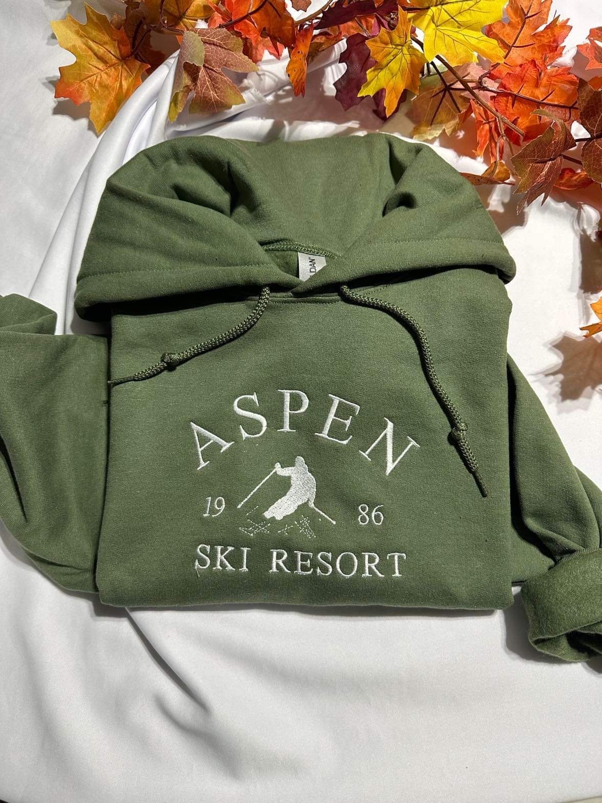 Aspen Colorado embroidered hoodie;  Aspen Ski resort embroidered hoodie, retro national park christmas gifts