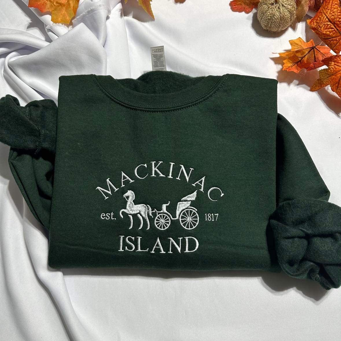 Mackinac Island embroidered Sweatshirt, pure Michigan Mackinac Island embroidered crewneck. Women clothing, fathers gifts