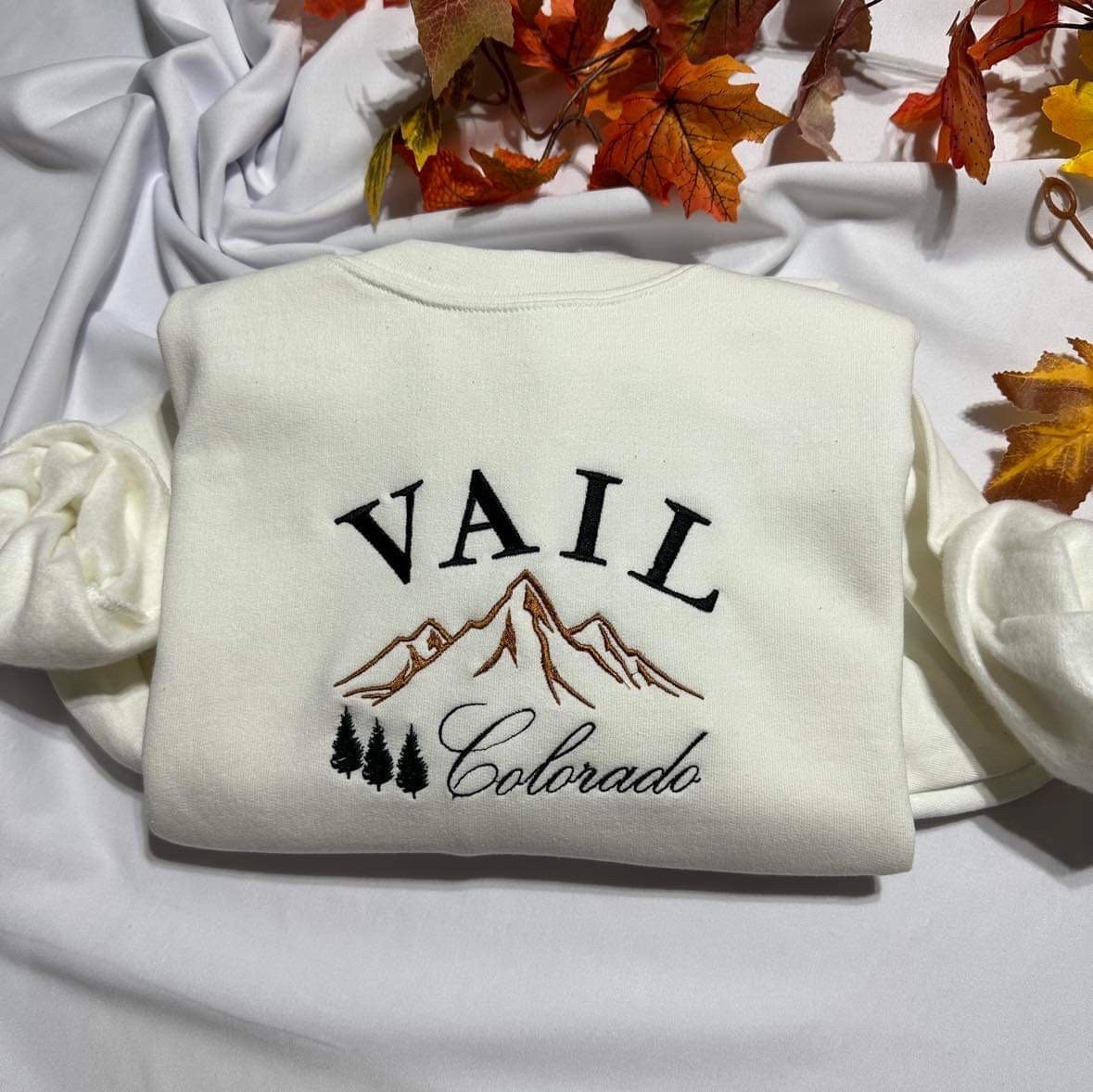 Vail Colorado embroidered sweatshirt; aesthetic Vail Colorado embroidered crewneck, retro unique holiday gift