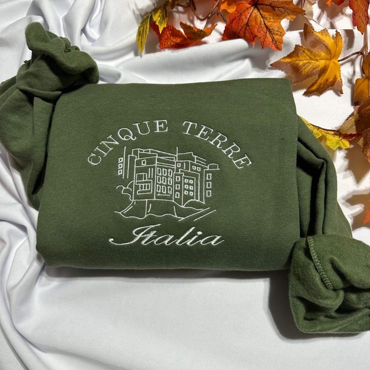 Cinque Terre Embroidered Sweatshirt: Italy Travel Gift