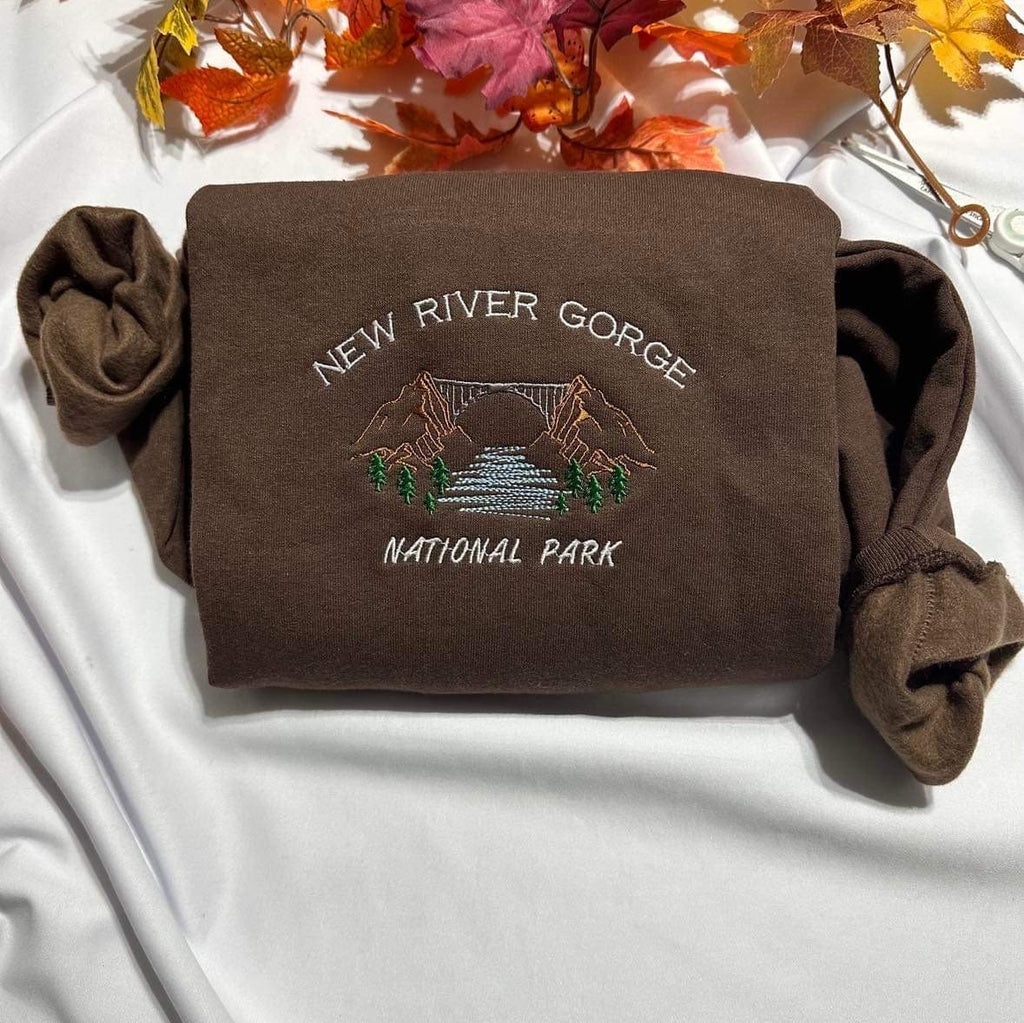 Embroidered New River Gorge Sweatshirt: National Park Crewneck