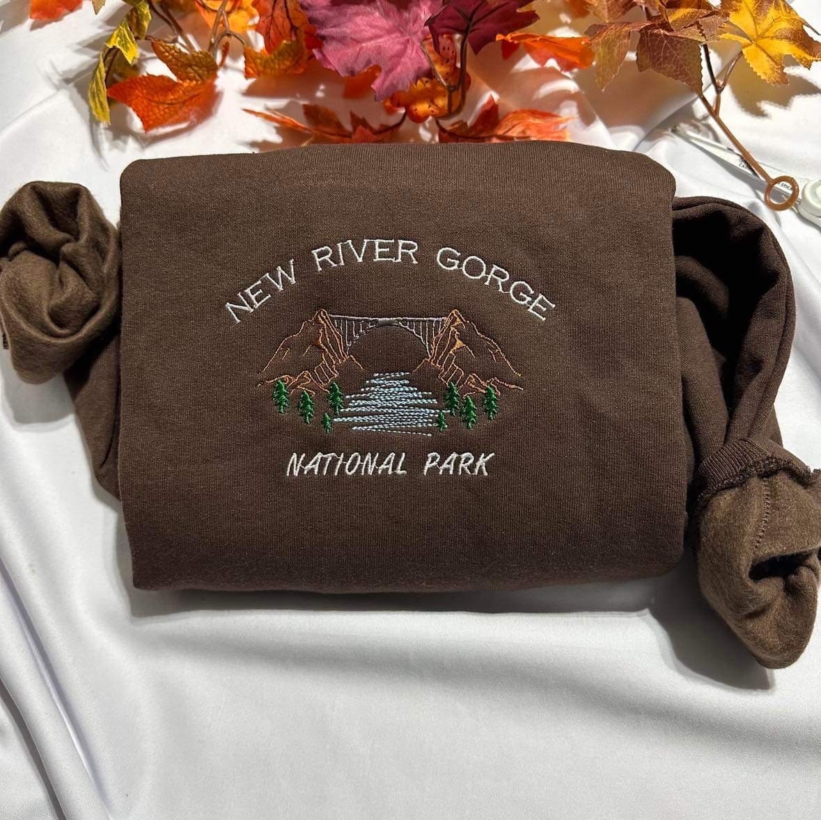 New River George embroidered sweatshirt; New River George National Park embroidered crewneck gift for her/him; gift for mom or dad