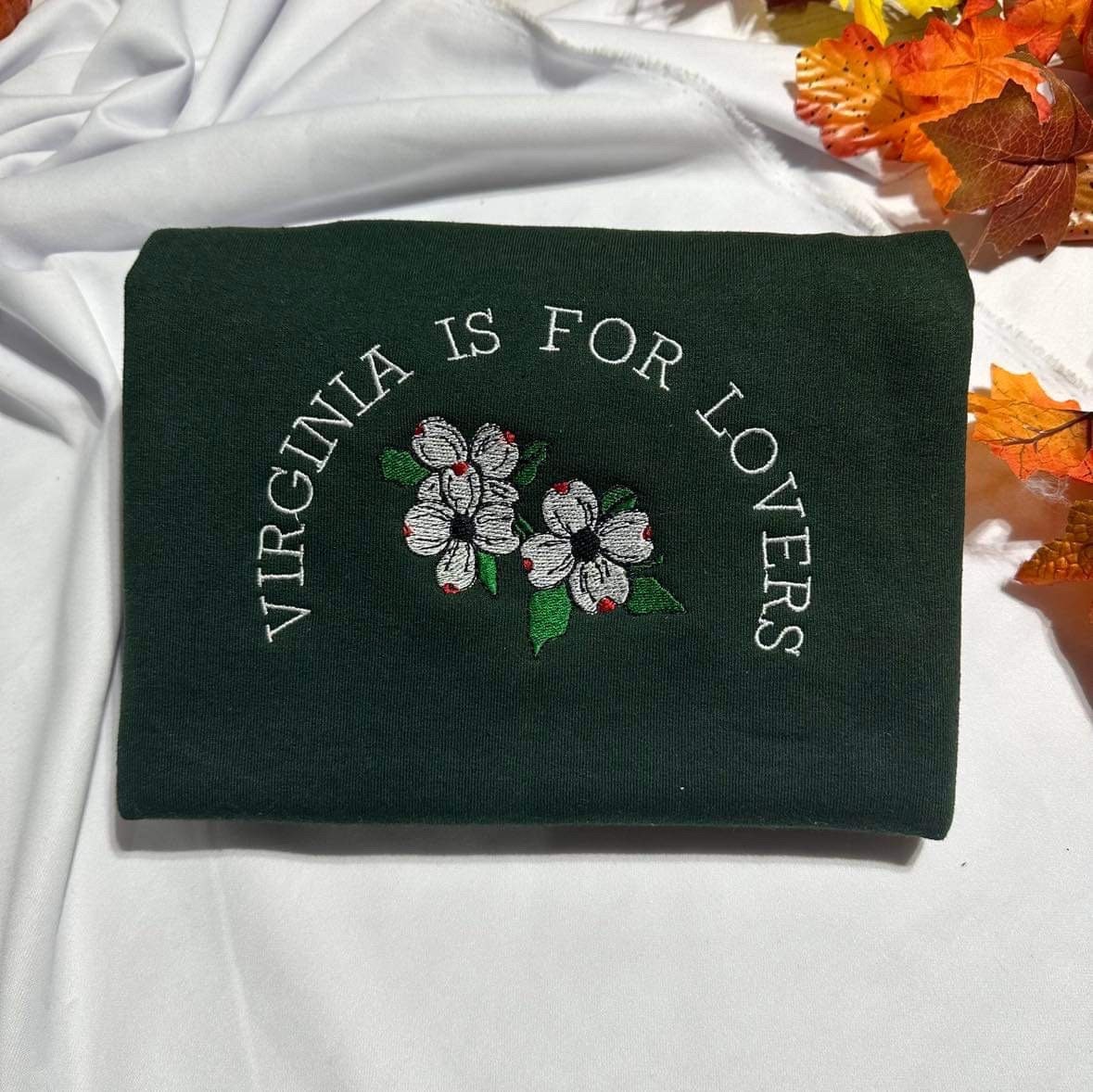 Virginia is for lovers embroidered Sweatshirt, Retro Virginia the Dogwood State embroidered crewneck. Trendy holiday/christmas women clothes