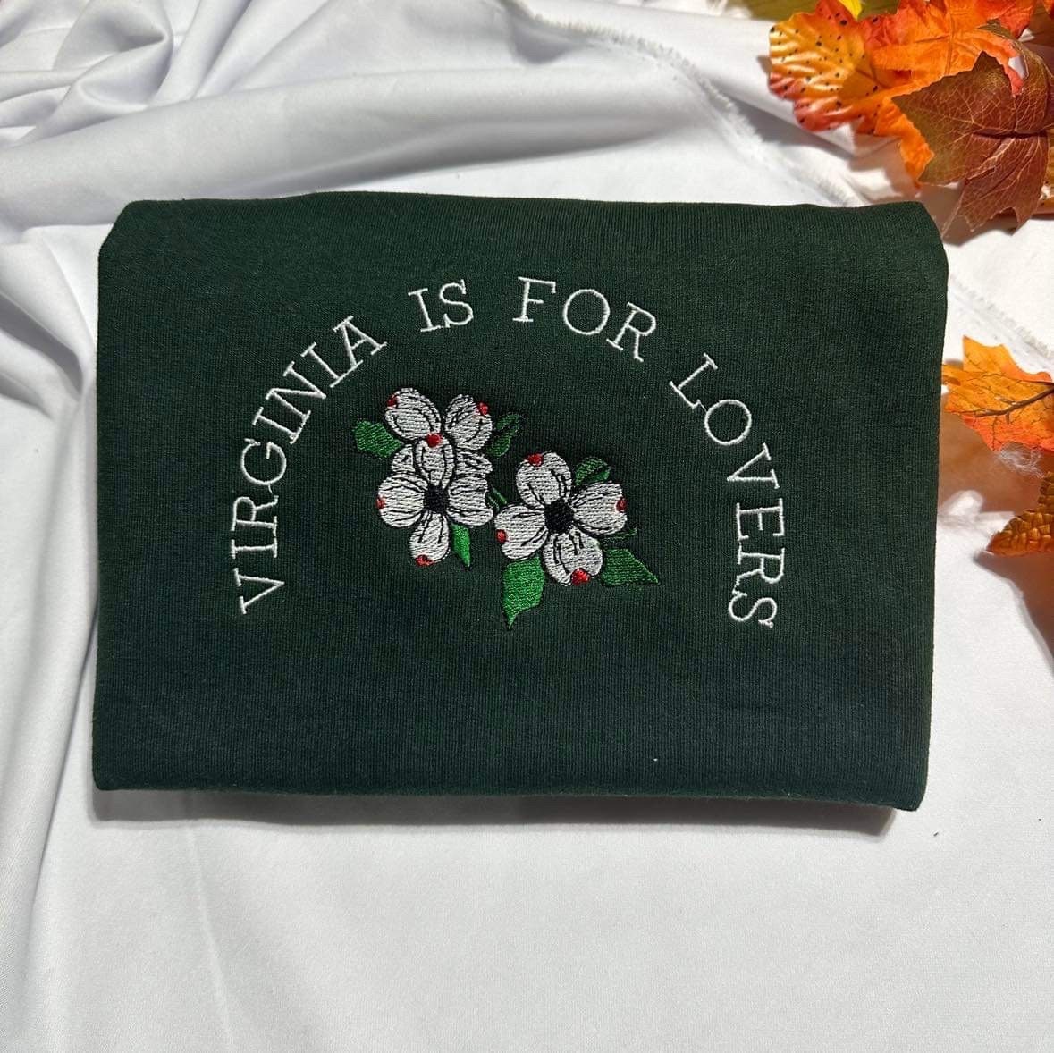 Virginia is for lovers embroidered Sweatshirt, Retro Virginia the Dogwood State embroidered crewneck. Trendy holiday/christmas women clothes