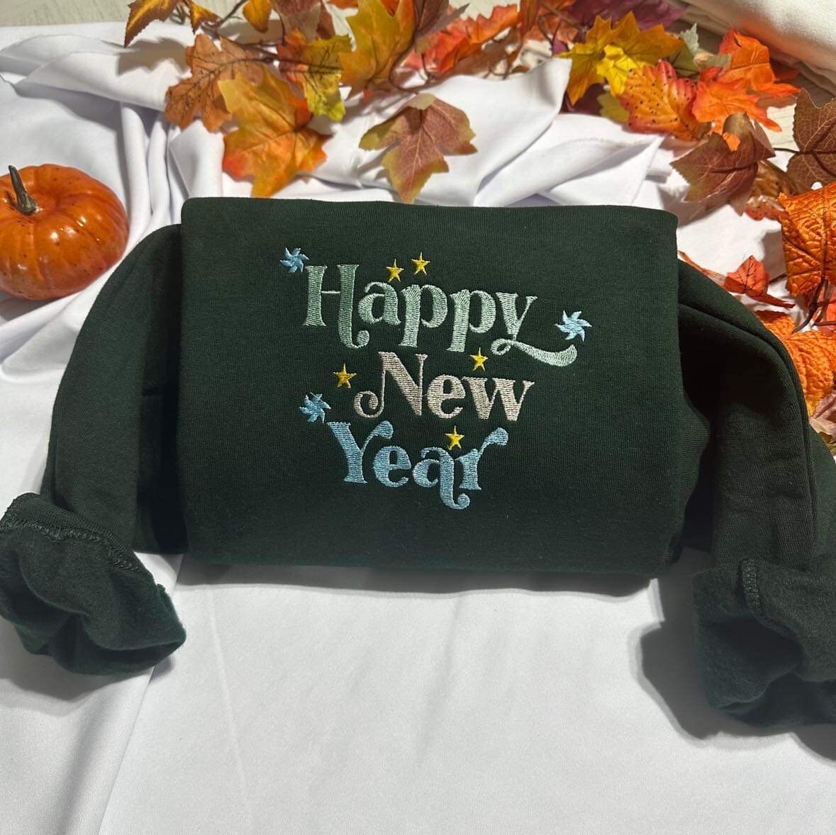 Embroidered New Year Sweatshirt: Holiday Crewneck