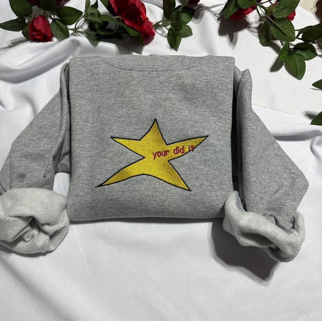 Funny Meme Embroidered Sweatshirt: 