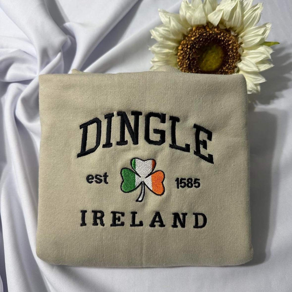 Dingle Ireland Embroidered Sweatshirt: Coastal Town Crewneck