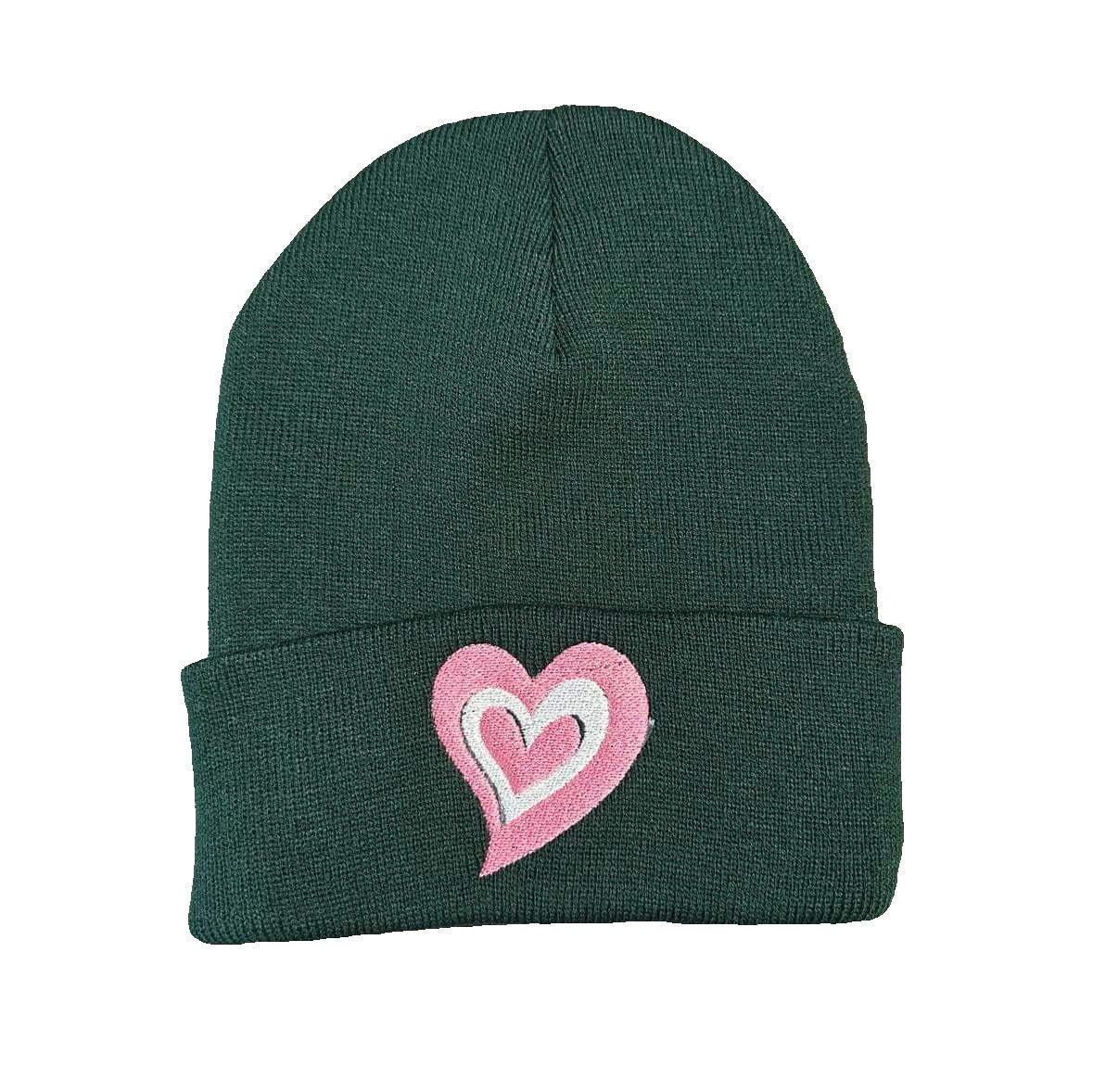 Embroidered Heart Beanie, Cozy Love Hat, Custom Valentine’s Day Beanie