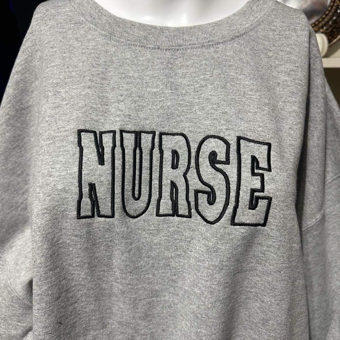 Personalized Nurse embroidered sweatshirt; Healthcare appreciation gift for him/her embroidered crewneck, customizable gift