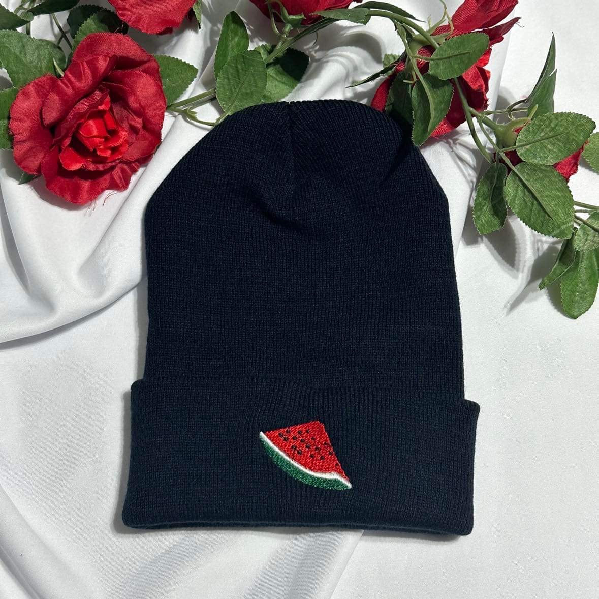 Watermelon embroidered beanie