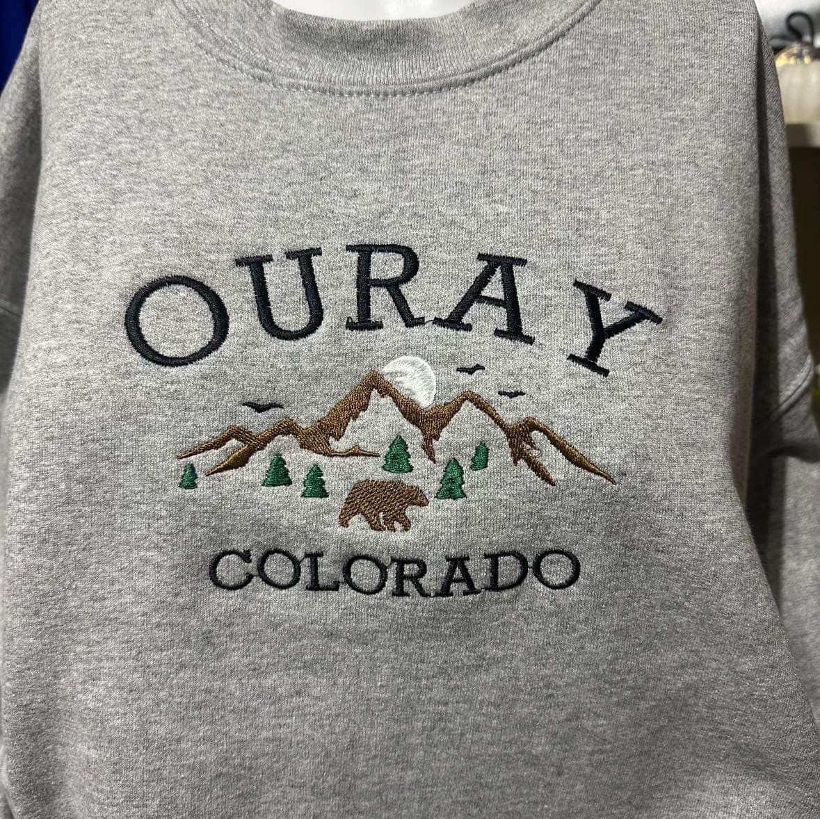 Ouray Colorado embroidered sweatshirt; aesthetic Colorado mountains embroidered crewneck, holiday gift for her/him; gift for mom