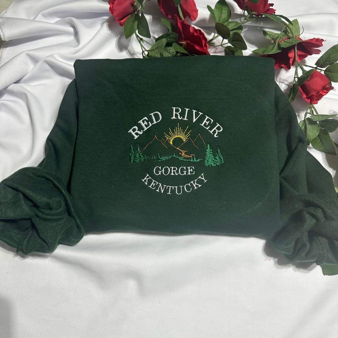 Red River Gorge Embroidered Sweatshirt: Kentucky National Park Crewneck