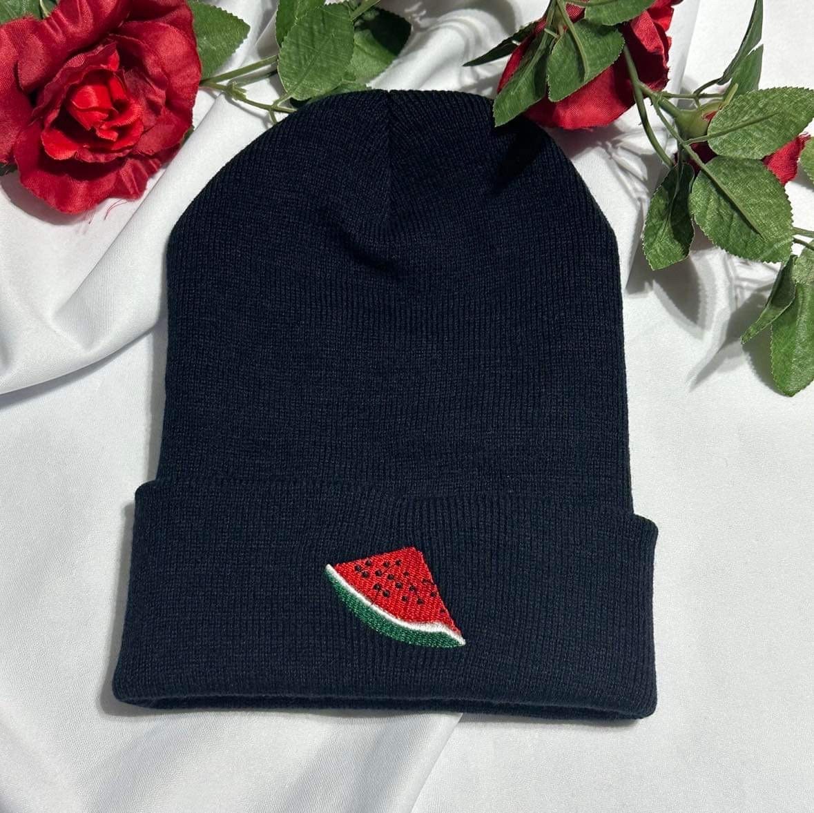 Watermelon embroidered beanie
