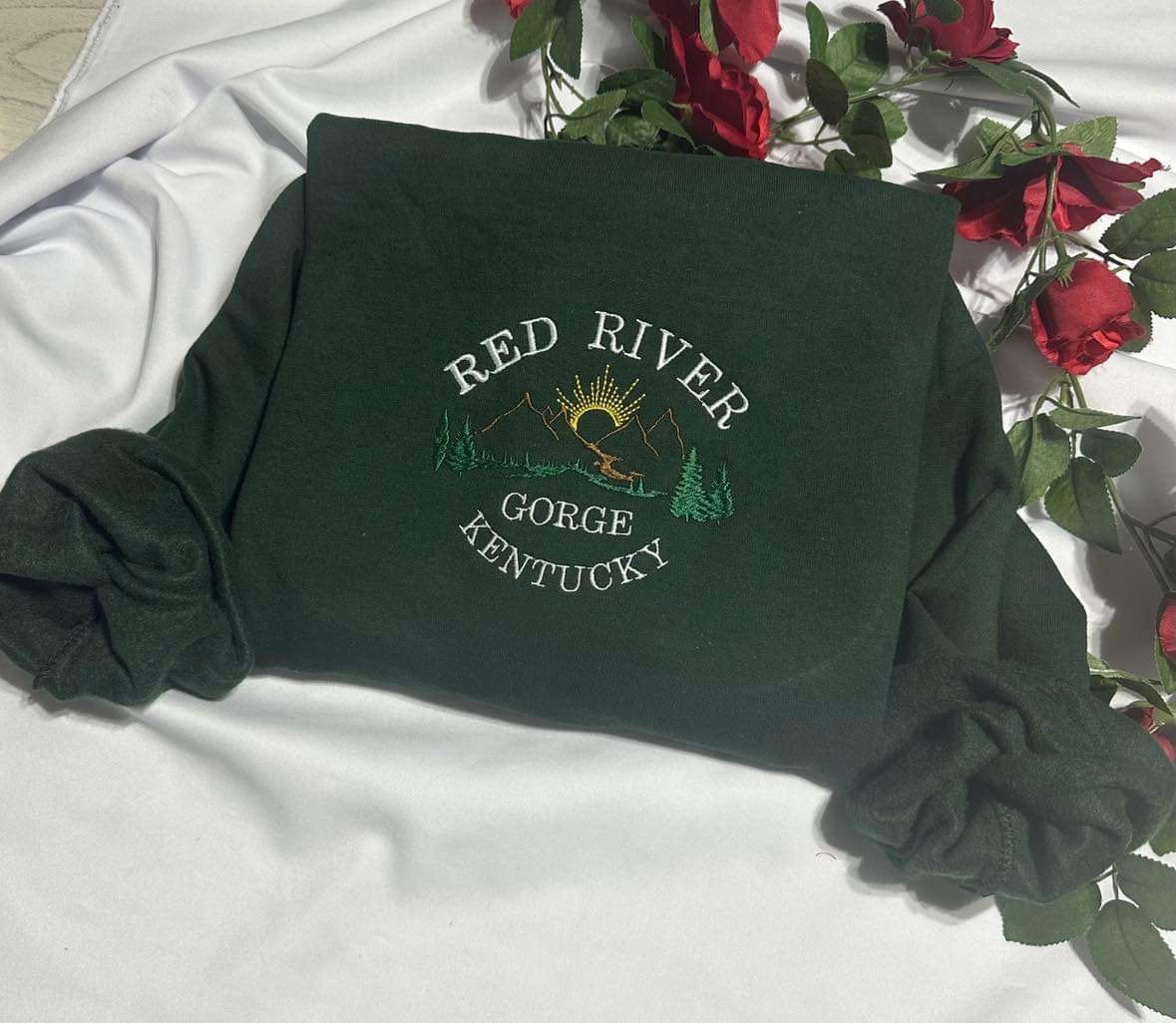 Red River Gorge Embroidered Sweatshirt: Kentucky National Park Crewneck