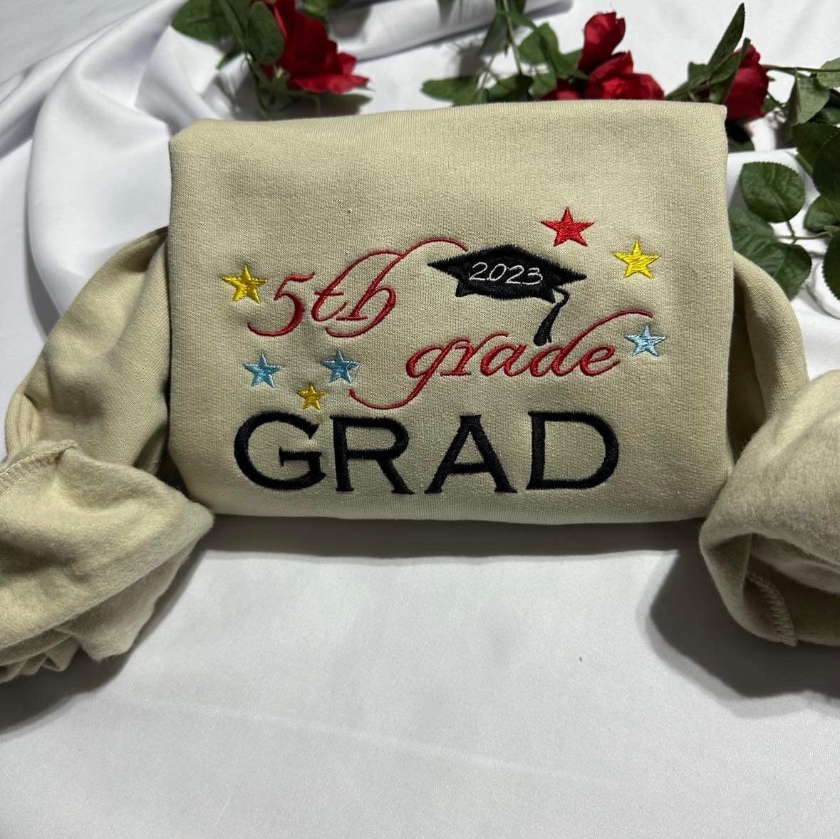 Custom 5th Grade Grad Embroidered Sweatshirt