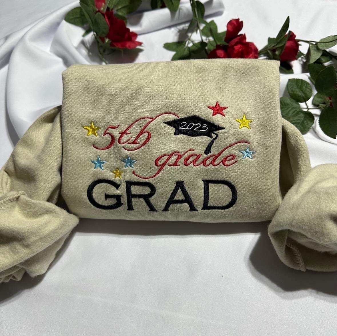 Custom 5th Grade Grad Embroidered Sweatshirt
