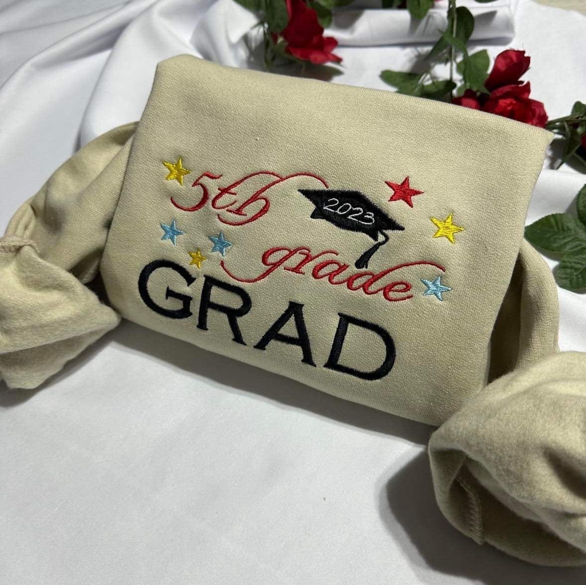 Custom 5th Grade Grad Embroidered Sweatshirt