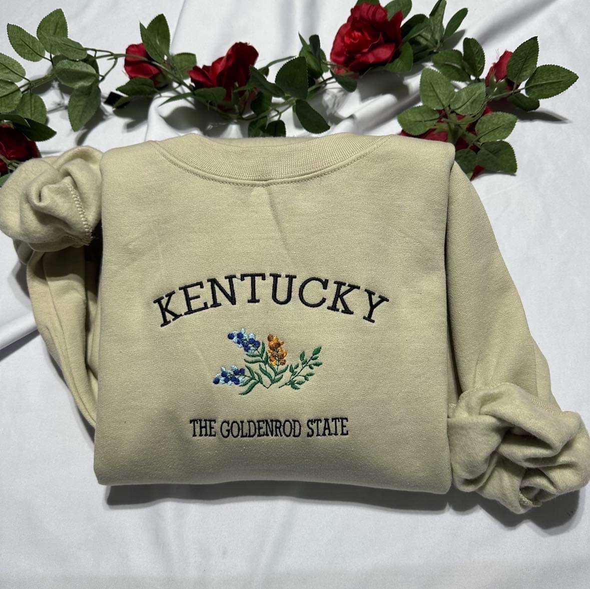 Kentucky Embroidered Sweatshirt: Goldenrod State Crewneck