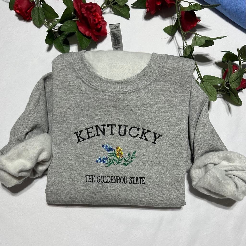Kentucky Embroidered Sweatshirt: Goldenrod State Crewneck
