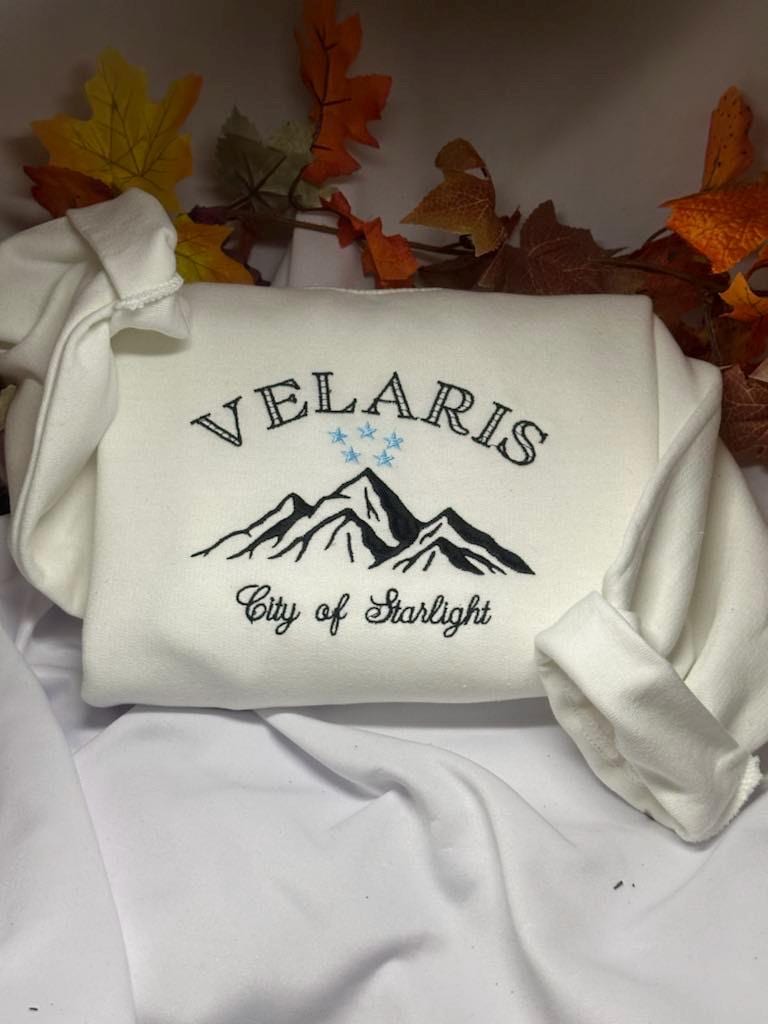 Velaris embroidered sweatshirt; City of Starlight embroidered crewneck, Acotar shirt; Christmas/holiday trendy gift